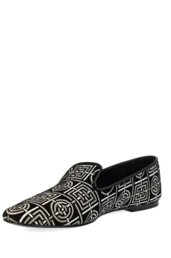 Natori Loafers-Edda Suede Infinity Embroidered Loafer