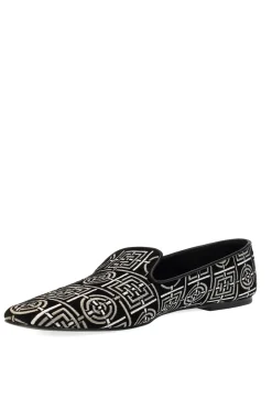 Natori Loafers-Edda Suede Infinity Embroidered Loafer