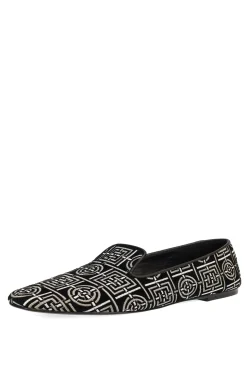 Natori Loafers-Edda Suede Infinity Embroidered Loafer
