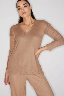 Natori Lounge Tops-Eden Everywhere V-Neck Top