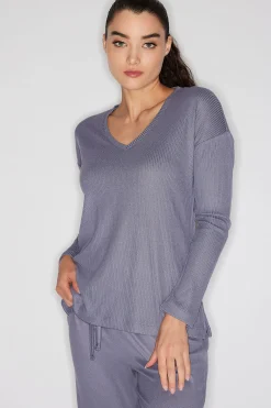 Natori Lounge Tops-Eden Everywhere V-Neck Top