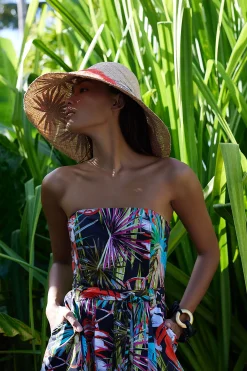 Natori Jumpsuits-El Nido Cotton Poplin Belted Romper