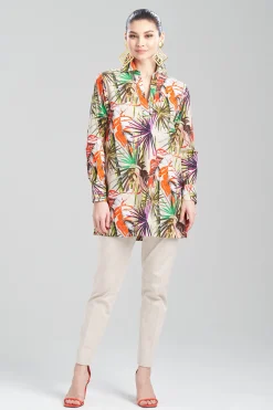 Natori Tops, Shirts & Tunics-El Nido Cotton Poplin Oversized Pleated Top