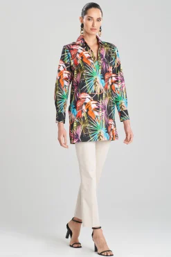 Natori Tops, Shirts & Tunics-El Nido Cotton Poplin Oversized Pleated Top