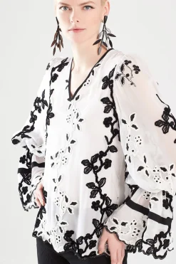 Natori Tops, Shirts & Tunics-Embroidered Long Sleeve Top