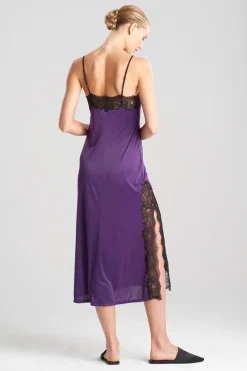 Natori Gowns-Enchant Lace Slit Gown