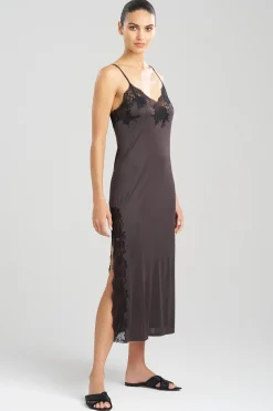 Natori Gowns-Enchant Lace Slit Gown