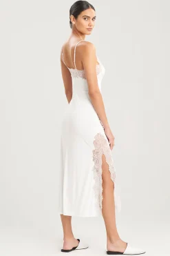 Natori Gowns-Enchant Lace Slit Gown