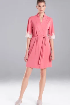 Natori Plus Sizes|Robes & Kimonos-Enchant Wrap With Lace
