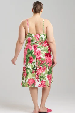 Natori Plus Sizes|Gowns-Enchanted Peony Satin Gown
