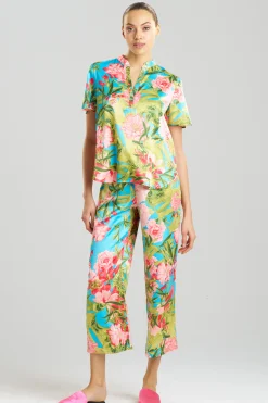 Natori Plus Sizes|Pajama Sets-Enchanted Peony Satin PJ