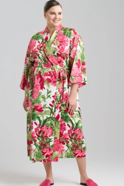 Natori Plus Sizes|Robes & Kimonos-Enchanted Peony Satin Robe