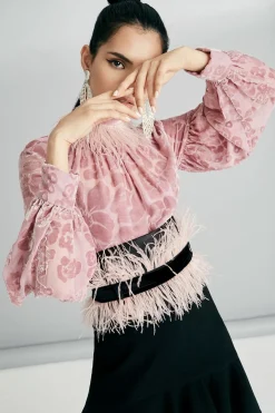 Natori Tops, Shirts & Tunics-Fallen Floral Burnot Top