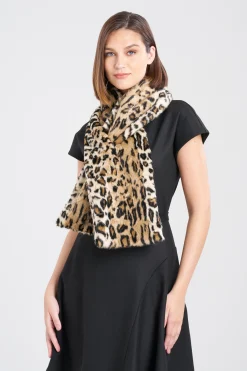 Natori Scarves & Shawls-Faux Leopard Fur Scarf