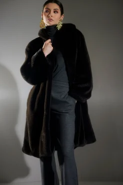 Natori Jackets & Outerwear-Faux Mink Coat