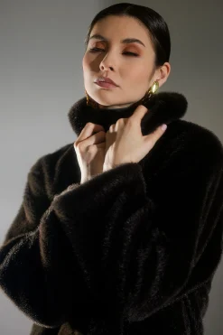 Natori Jackets & Outerwear-Faux Mink Coat