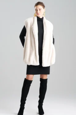 Natori Jackets & Outerwear-Faux Mink Vest
