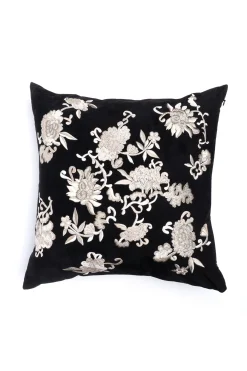 Natori Bedding|Throw Pillows-Faux Suede Mandarin Embroidered Pillow