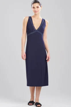 Natori Gowns-Feathers Essentials Lenzing™ Ecovero™ Viscose Lace Applique Gown