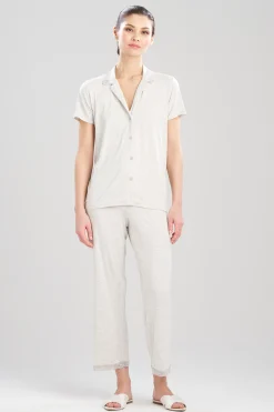 Natori Pajama Sets-Feathers Essentials Lenzing™ Ecovero™ Viscose Lace Applique Trim PJ
