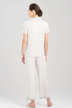 Natori Pajama Sets-Feathers Essentials Lenzing™ Ecovero™ Viscose Lace Applique Trim PJ