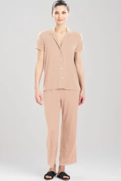 Natori Pajama Sets-Feathers Essentials Lenzing™ Ecovero™ Viscose Lace Applique Trim PJ
