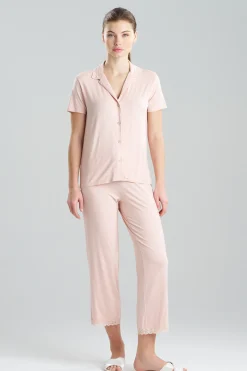 Natori Pajama Sets-Feathers Essentials Lenzing™ Ecovero™ Viscose Lace Applique Trim PJ