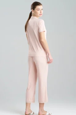 Natori Pajama Sets-Feathers Essentials Lenzing™ Ecovero™ Viscose Lace Applique Trim PJ