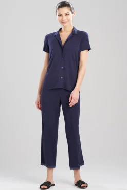 Natori Pajama Sets-Feathers Essentials Lenzing™ Ecovero™ Viscose Lace Applique Trim PJ