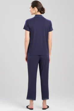 Natori Pajama Sets-Feathers Essentials Lenzing™ Ecovero™ Viscose Lace Applique Trim PJ