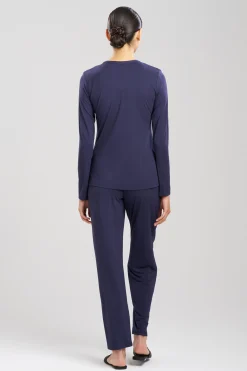 Natori Plus Sizes|Pajama Sets-Feathers Essentials Lenzing™ Ecovero™ Viscose Lace Applique PJ