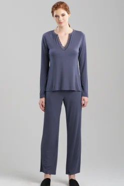 Natori Plus Sizes|Pajama Sets-Feathers Essentials Lenzing™ Ecovero™ Viscose Lace Applique PJ