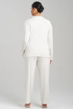 Natori Plus Sizes|Pajama Sets-Feathers Essentials Lenzing™ Ecovero™ Viscose Lace Applique PJ