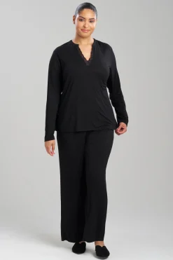 Natori Plus Sizes|Pajama Sets-Feathers Essentials Lenzing™ Ecovero™ Viscose Lace Applique PJ