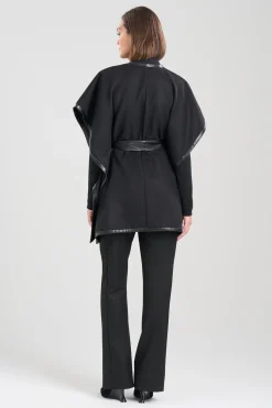 Natori Plus Sizes|Jackets & Outerwear-Felt Belted Poncho