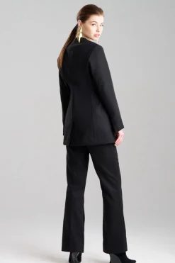 Natori Jackets & Outerwear-Felt Embroidered Collarless Jacket