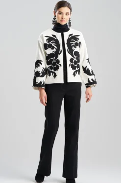 Natori Jackets & Outerwear-Felt Embroidered Crop Jacket