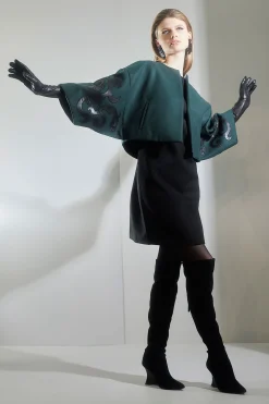 Natori Jackets & Outerwear-Felt Embroidered Cropped Jacket