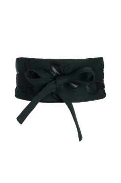 Natori Belts-Felt Embroidered Obi Belt