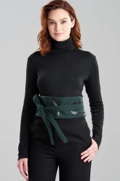 Natori Belts-Felt Embroidered Obi Belt