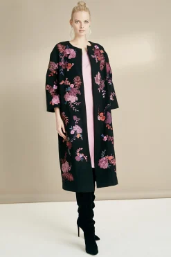 Natori Jackets & Outerwear-Felt Wool Embroidered Jacket