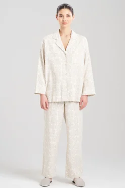 Natori Pajama Sets-Flannel Infinity Notch PJ