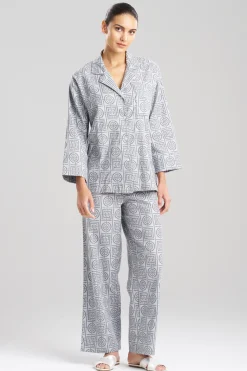 Natori Pajama Sets-Flannel Infinity Notch PJ