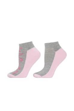Natori Socks-Floral Striped Socks - 2 Pair Pack