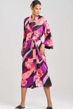 Natori Robes & Kimonos-Floral Tapestry Satin Robe