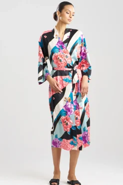 Natori Robes & Kimonos-Floral Tapestry Satin Robe