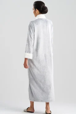 Natori Loungers-Frosted Cashmere Mandarin Zip Lounger