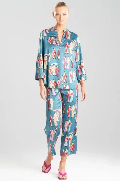 Natori Pajama Sets-Geisha-Printed Satin PJ