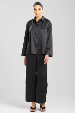 Natori Pajama Tops-Glamour Button Down Top