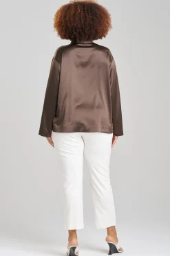 Natori Pajama Tops-Glamour Button Down Top